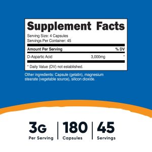Nutricost D-Aspartic Acid Powder (300 Grams) - Image 2