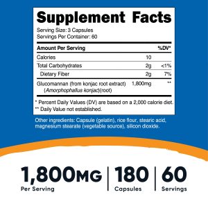Nutricost Glucomannan Capsules - Image 2