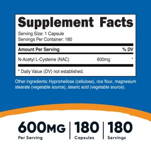 Nutricost N-Acetyl Cysteine (NAC) Capsules - Image 2