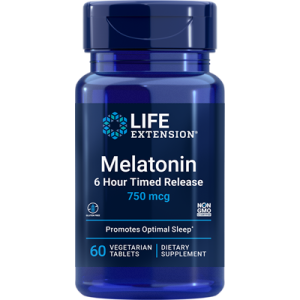 Life Extension, Melatonin, 6 Hour Timed Release, 3 mg, 60 Vegetarian Tablets