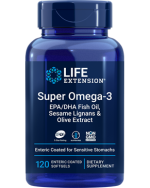 Life Extension Super Omega-3 EPA-DHA with Sesame Lignans & Olive Extract -120 Enteric Coated Softgels