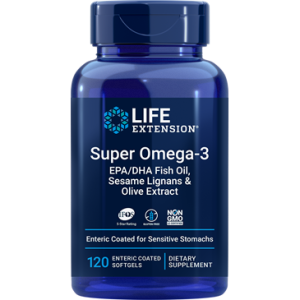 Life Extension Super Omega-3 EPA-DHA with Sesame Lignans & Olive Extract -120 Enteric Coated Softgels