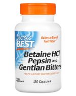 Doctor's Best, Betaine HCI Pepsin & Gentian Bitters, 120 Capsules
