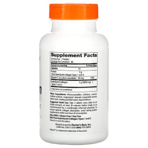 Doctor's Best, Collagen Types 1 and 3 with Peptan and Vitamin C, 1,000 mg, 180 Tablets - Image 2