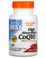 Doctor's Best, High Absorption CoQ10 with BioPerine, 100 mg, 120 Veggie Caps