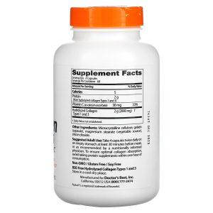 Doctor's Best, Collagen Types 1 and 3 with Peptan and Vitamin C, 125 mg, 240 Capsules - Image 2