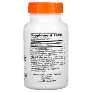 Doctor's Best, Alpha-Lipoic Acid, 150 mg, 120 Veggie Caps - Image 2
