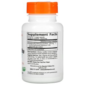 Doctor's Best, Ashwagandha with Sensoril, 125 mg, 60 Veggie Caps - Image 2