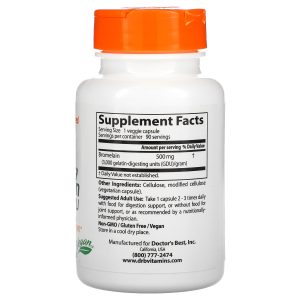 Doctor's Best High Potency Bromelain 3000 GDU, 500 mg, 90 Veggie Caps - Image 2