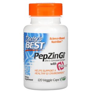 Doctor's Best PepZin GI, Zinc-L-Carnosine Complex, 120 Veggie Caps