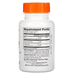 Doctor's Best PepZin GI, Zinc-L-Carnosine Complex, 120 Veggie Caps - Image 2