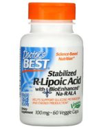 Doctor's Best Stabilized R-Lipoic Acid with BioEnhanced Na-RALA, 100 mg, 60 Veggie Caps
