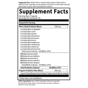 Dr. Formulated Probiotics Once Daily Men's Shelf-Stable - 30 Capsules - Image 3