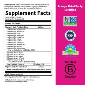 Dr. Formulated Probiotics Once Daily Women's Shelf-Stable 30 Capsules - Image 2