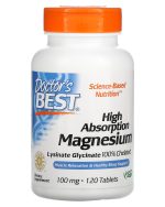 Doctor's Best High Absorption Magnesium, 100 mg, 120 Tablets
