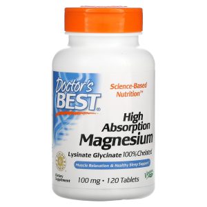 Doctor's Best High Absorption Magnesium, 100 mg, 120 Tablets