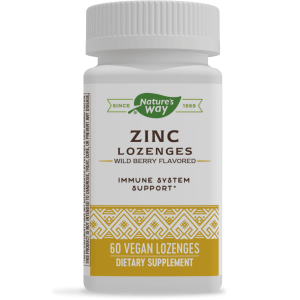 Nature's Way, Zinc Lozenges, Wild Berry Flavored, 60 Vegan Lozenges