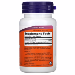 NOW Foods, Nattokinase, 100 mg, 60 Veg Capsules - Image 2