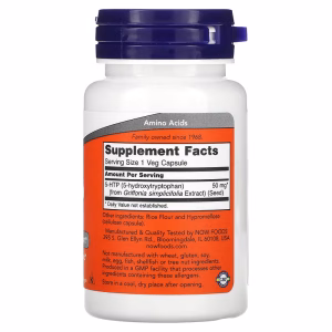 NOW Foods, 5-HTP, 50 mg, 30 Veg Capsules - Image 2
