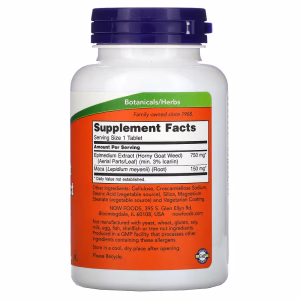 NOW Foods, Horny Goat Weed Extract, 750 mg, 90 Tablets - Image 2