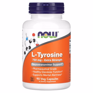 NOW Foods, L-Tyrosine, 750 mg, 90 Veg Capsules