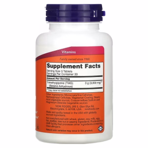 NOW Foods, TMG, 1,000 mg, 100 Tablets - Image 2