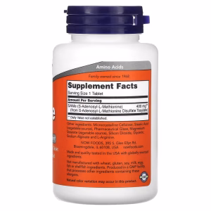 NOW Foods, SAMe, 400 mg, 60 Tablets - Image 2