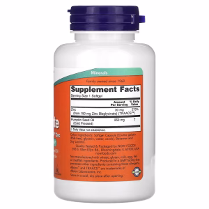 NOW Foods, Zinc Glycinate, 120 Softgels - Image 2