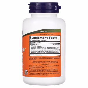 NOW Foods, Probiotic-10, 100 Billion, 60 Veg Capsules - Image 2