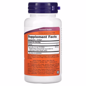 NOW Foods, Royal Jelly, 1,000 mg, 60 Softgels - Image 2