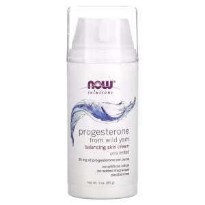 NOW Foods, Solutions, Progesterone from Wild Yam, Balancing Skin Cream, Unscented, 20 mg, 3 oz (85 g)