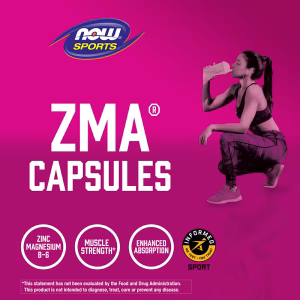 NOW Foods, Sports, ZMA, Sports Recovery, 180 Veg Capsules - Image 3