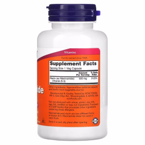 NOW Foods, Niacinamide, 500 mg, 100 Veg Capsules - Image 2