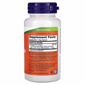 NOW Foods, Ashwagandha, Standardised Extract, 450 mg, 90 Veg Capsules - Image 2
