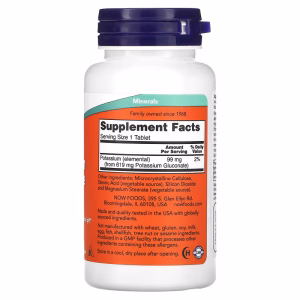 NOW Foods, Potassium Gluconate, 99 mg, 100 Tablets - Image 7