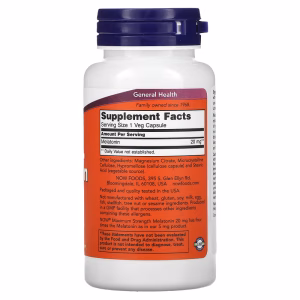NOW Foods, Maximum Strength Melatonin, 20 mg, 90 Veg Capsules - Image 7