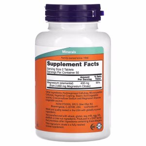 NOW Foods, Magnesium Citrate, 200 mg, 100 Tablets - Image 6