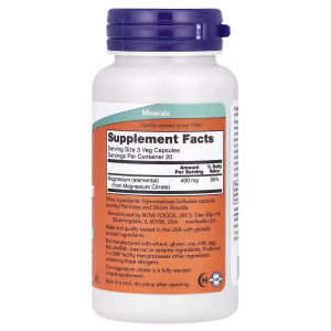 NOW Foods, Magnesium Citrate, 60 Veg Capsules (133 mg per Capsule) - Image 8