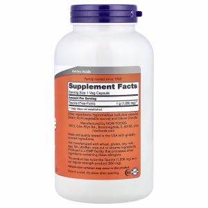 NOW Foods, Taurine, Double Strength, 1,000 mg, 250 Veg Capsules - Image 6