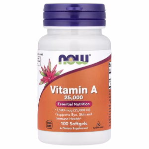 NOW Foods, Vitamin A, 7,500 mcg (25,000 IU), 100 Softgels