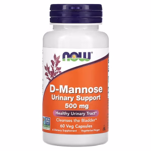 NOW Foods, D-Mannose, 500 mg, 60 Veg Capsules