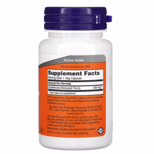 NOW Foods, Glutathione, 250 mg, 60 Veg Capsules - Image 6