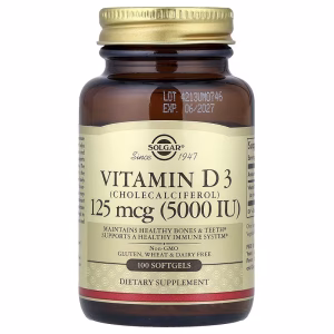 Solgar, Vitamin D3 (Cholecalciferol), 125 mcg (5,000 IU), 100 Softgels