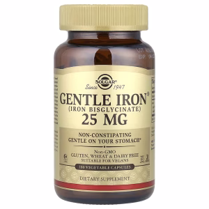 Solgar, Gentle Iron®, 25 mg, 180 Vegetable Capsules