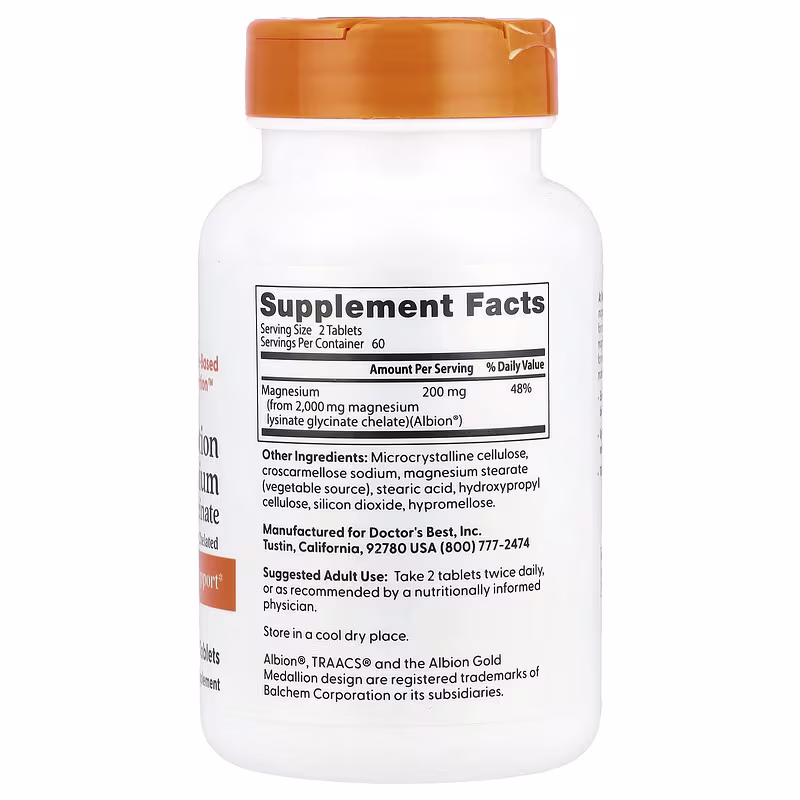 Doctor's Best, High Absorption Magnesium, 120 Tablets, (100 mg per Tablet) - Image 2