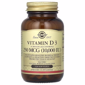 Solgar, Vitamin D3 (Cholecalciferol), 250 mcg (10,000 IU), 120 Softgels