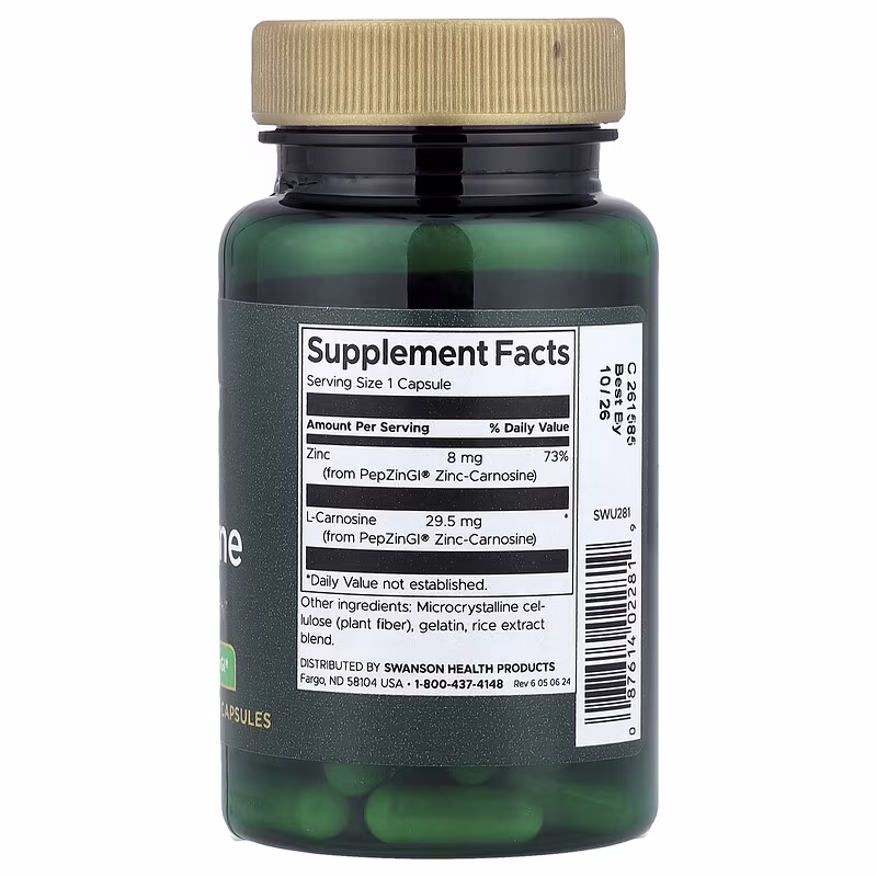 Swanson, Zinc Carnosine, 60 Capsules - Image 2