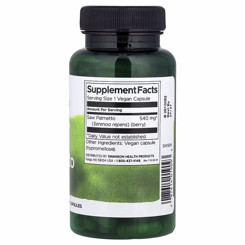 Swanson, Full Spectrum® Saw Palmetto, 540 mg, 100 Vegan Capsules - Image 2