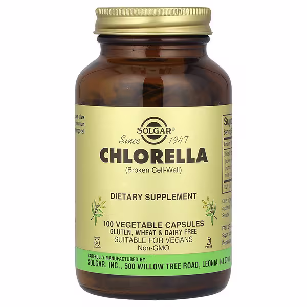 Solgar, Chlorella (Broken Cell-Wall), 100 Vegetable Capsules (520 mg per Capsule)
