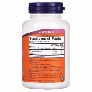 NOW Foods, Phosphatidyl Serine, 100 mg, 120 Veg Capsules - Image 6